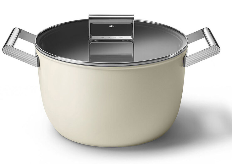 SMEG Schmortopf inklusive Deckel 26 cm Creme