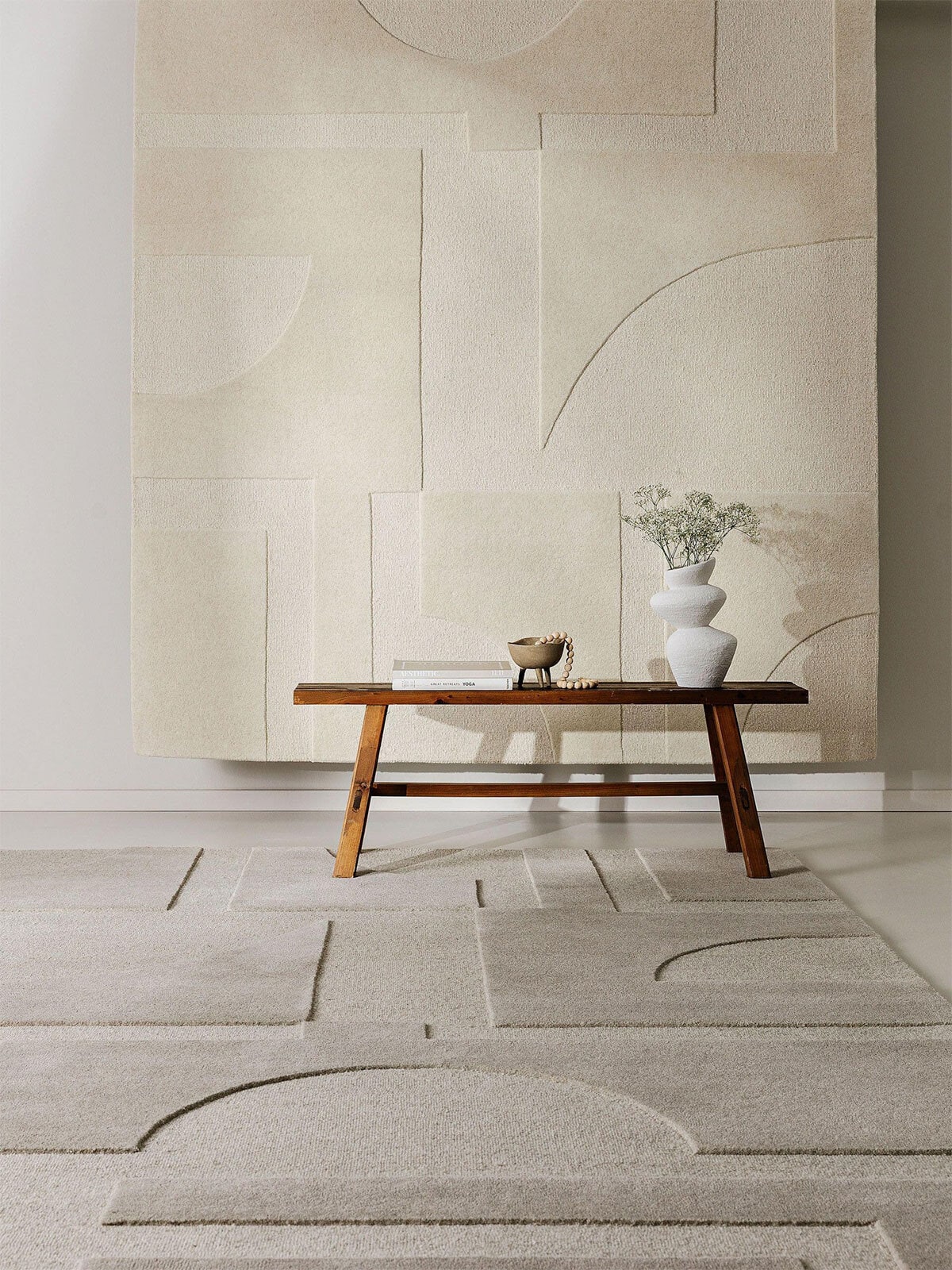 benuta pure Wollteppich LOGAN 160 x 230 cm cream