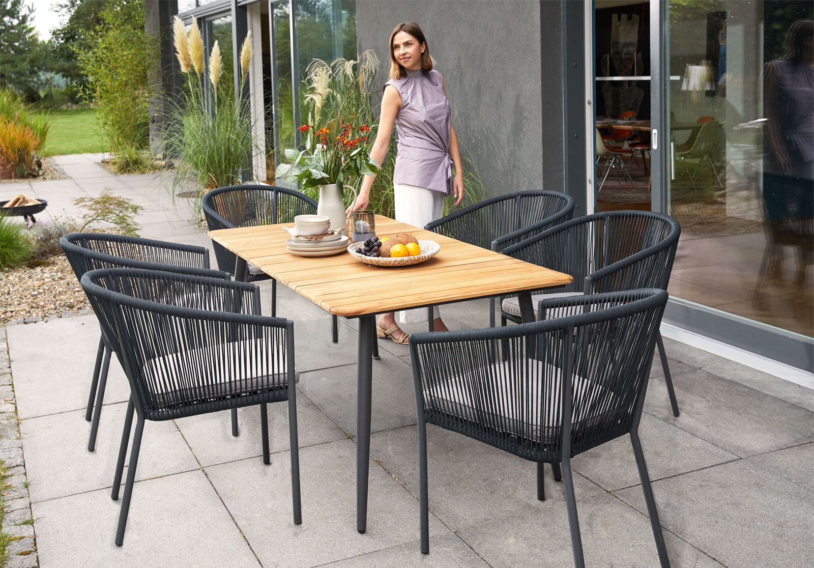 Dining Gartenstuhl ELDORADO grau mit Polster