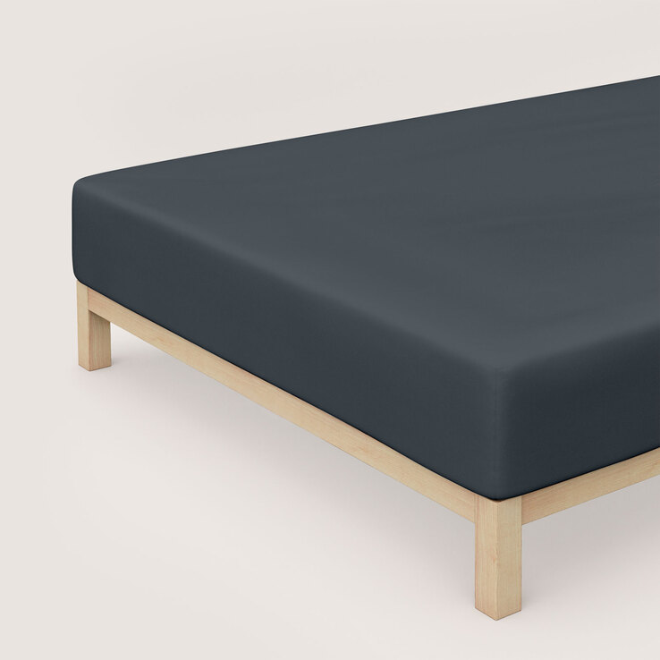 schlafgut Jersey-Spannbettlaken PURE 90-100 x 190-220 cm dunkelgrau
