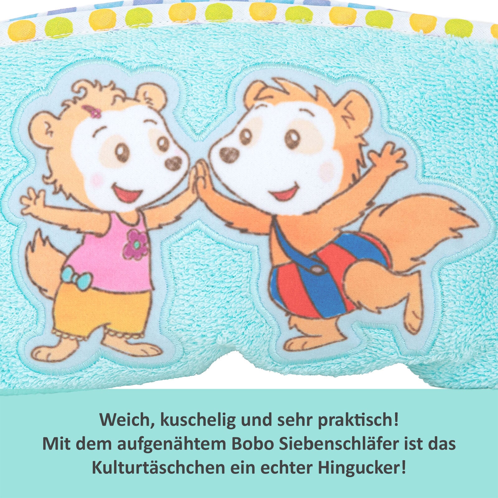 Smithy Waschbeutel BOBO SIEBENSCHLÄFER 15 x 25 cm blau