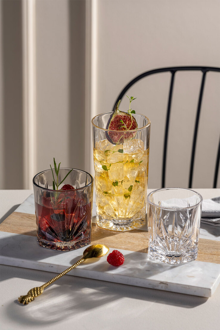 LEONARDO Longdrinkglas CAPRI 4er Set grau