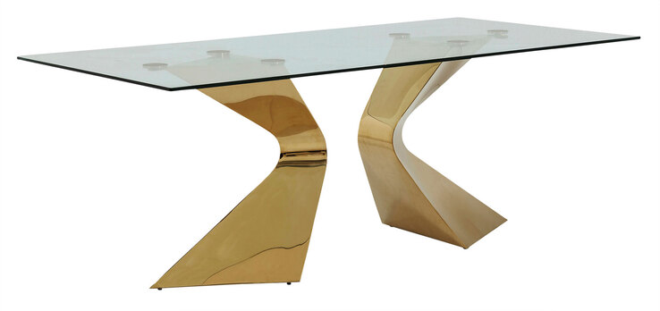 KARE DESIGN Esstisch GLORIA 100 x 200 cm goldfarbig