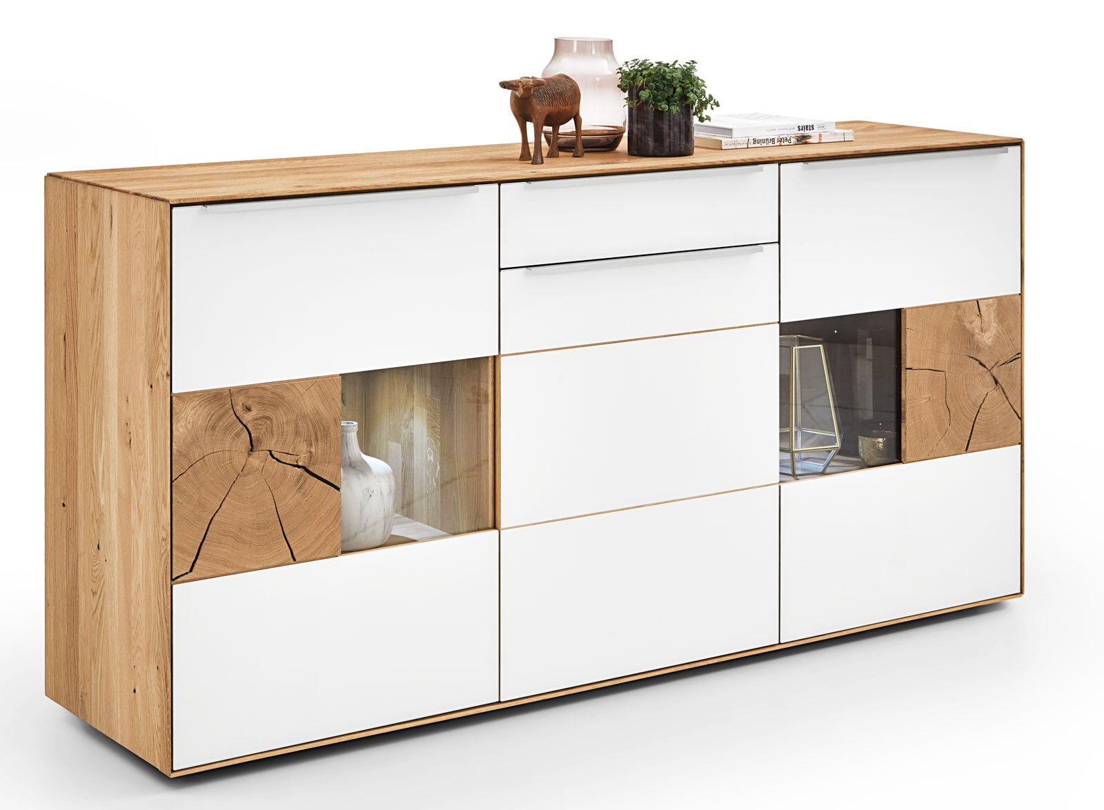 VALMONDO Sideboard TALVERA 182 x 90 cm Asteiche massiv