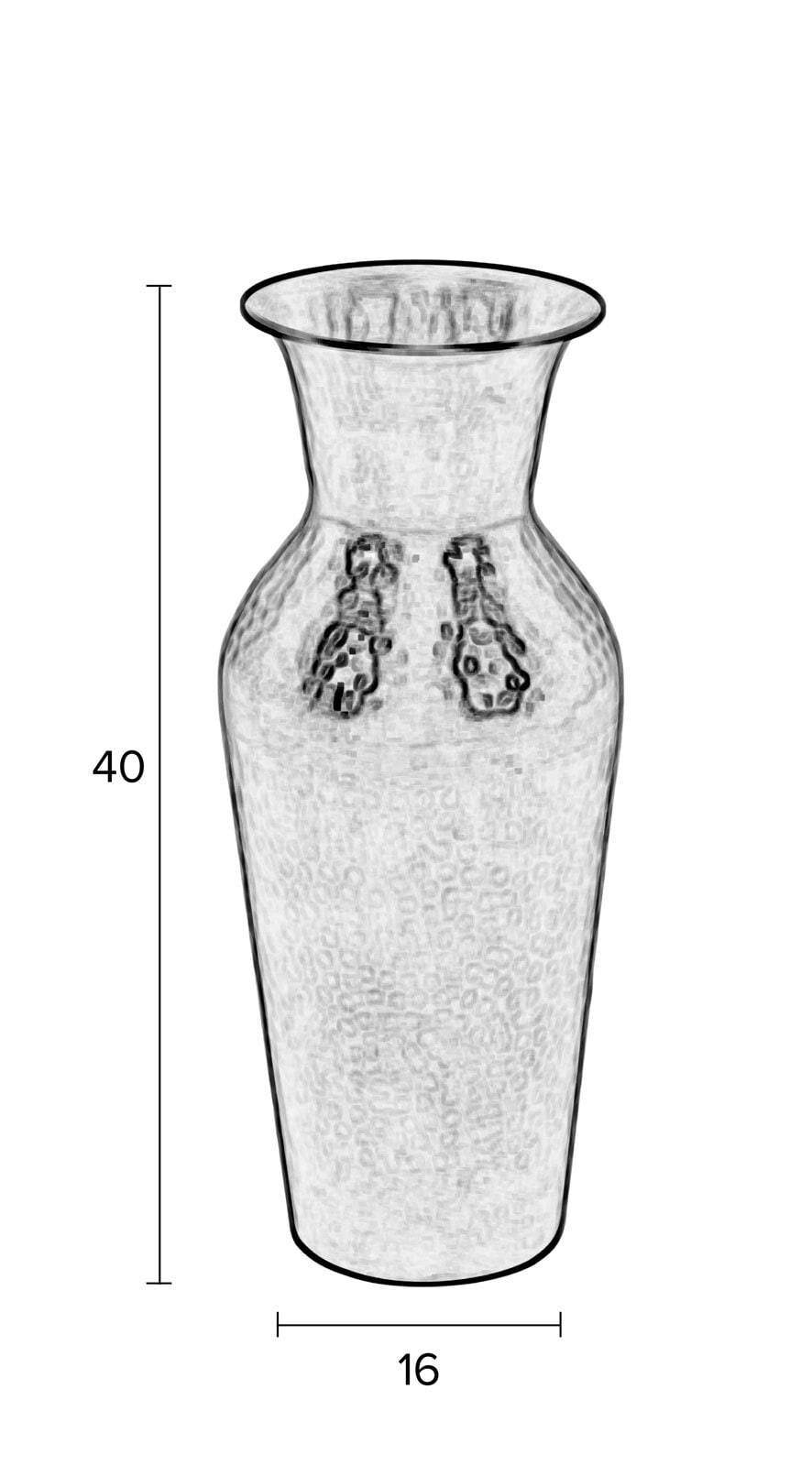 Vase DUNJA 40 cm messingfarbig