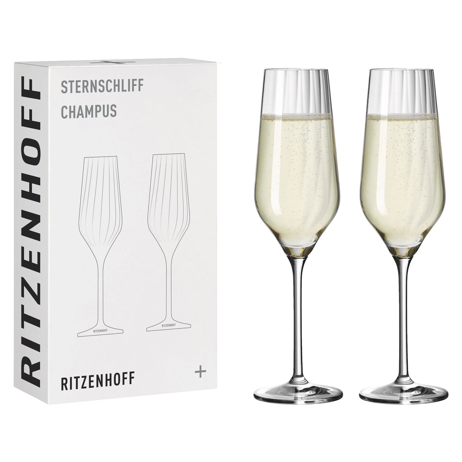 RITZENHOFF Champagnerglas STERNSCHLIFF 2er Set