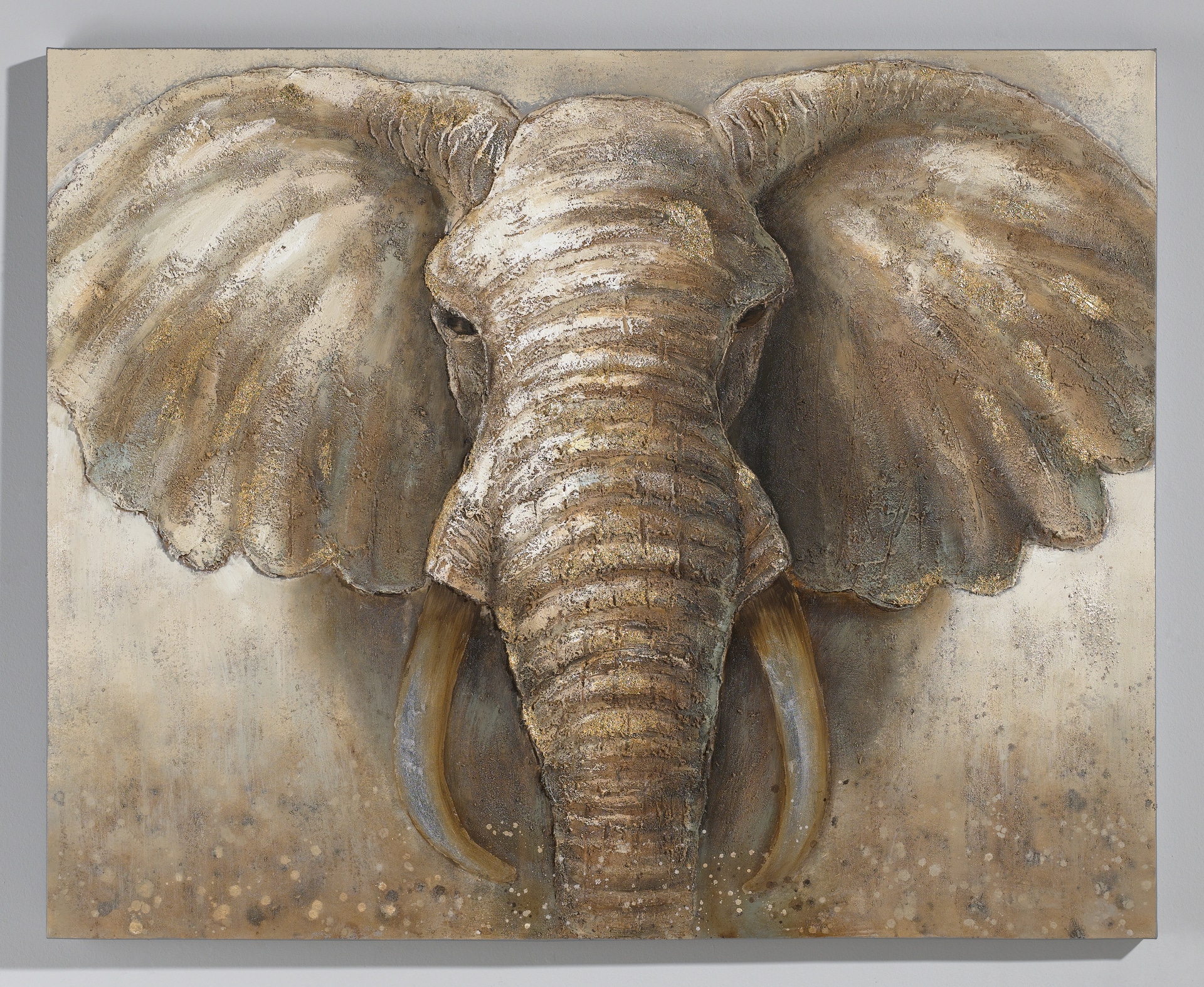 casaNOVA Wandgemälde Bild ELEFANT 127 x 101 cm Leinwand/Holzrahmen