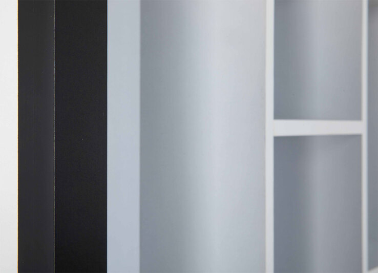 Sammlervitrine LENNY 66,5x66,5x13,7 cm Schwarz/Weiß