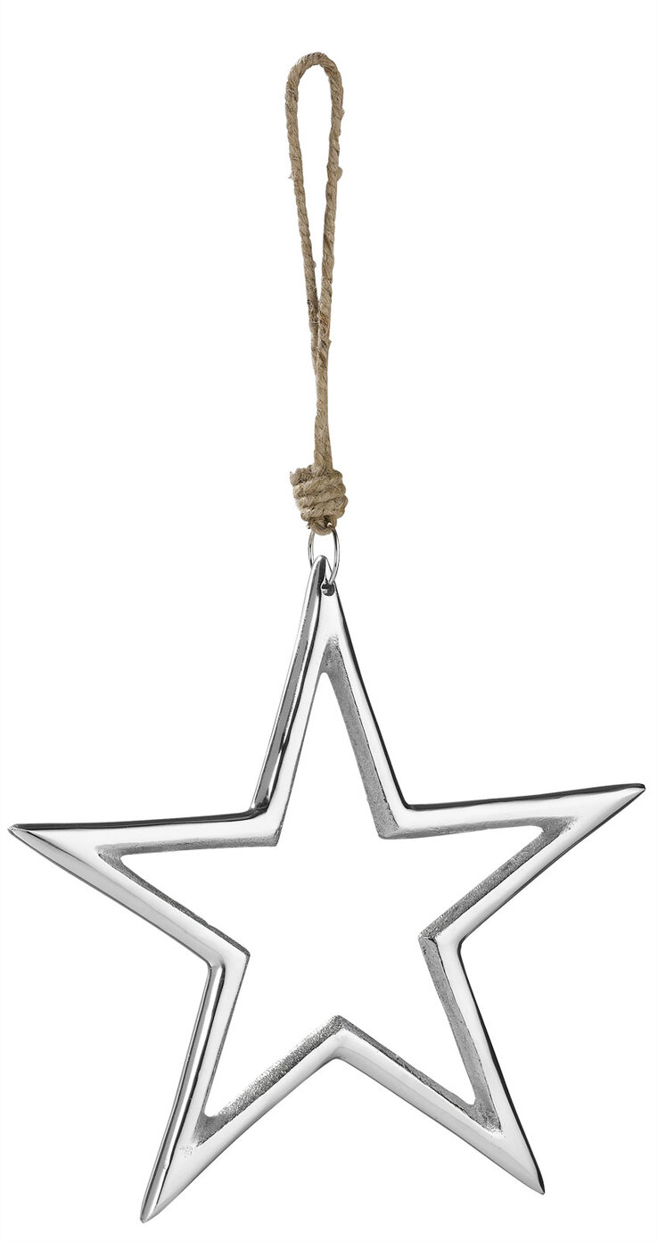 casaNOVA Weihnachtsdeko Stern 21 cm silberfarbig