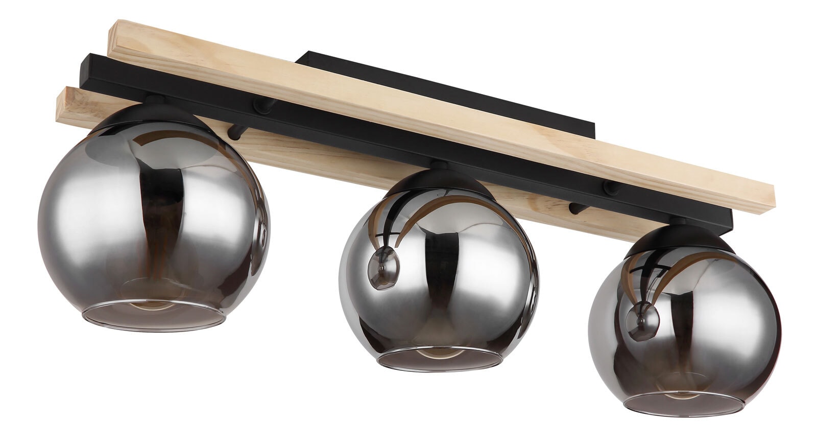 GLOBO Retrofit Deckenlampe CONNI 60 cm Holz /grau