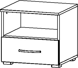 Nachttisch ADITIO I 47 x 43 cm Alpinweiß