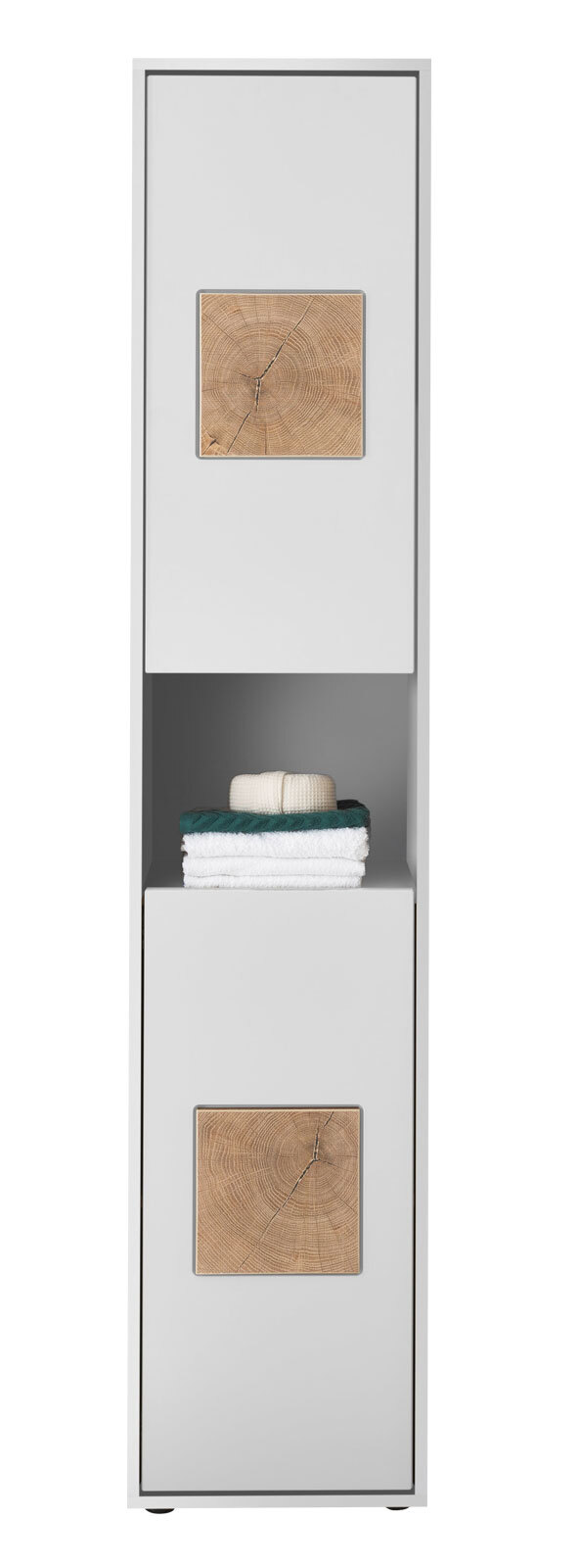 Bad Hochschrank SOLID weiß/ braun
