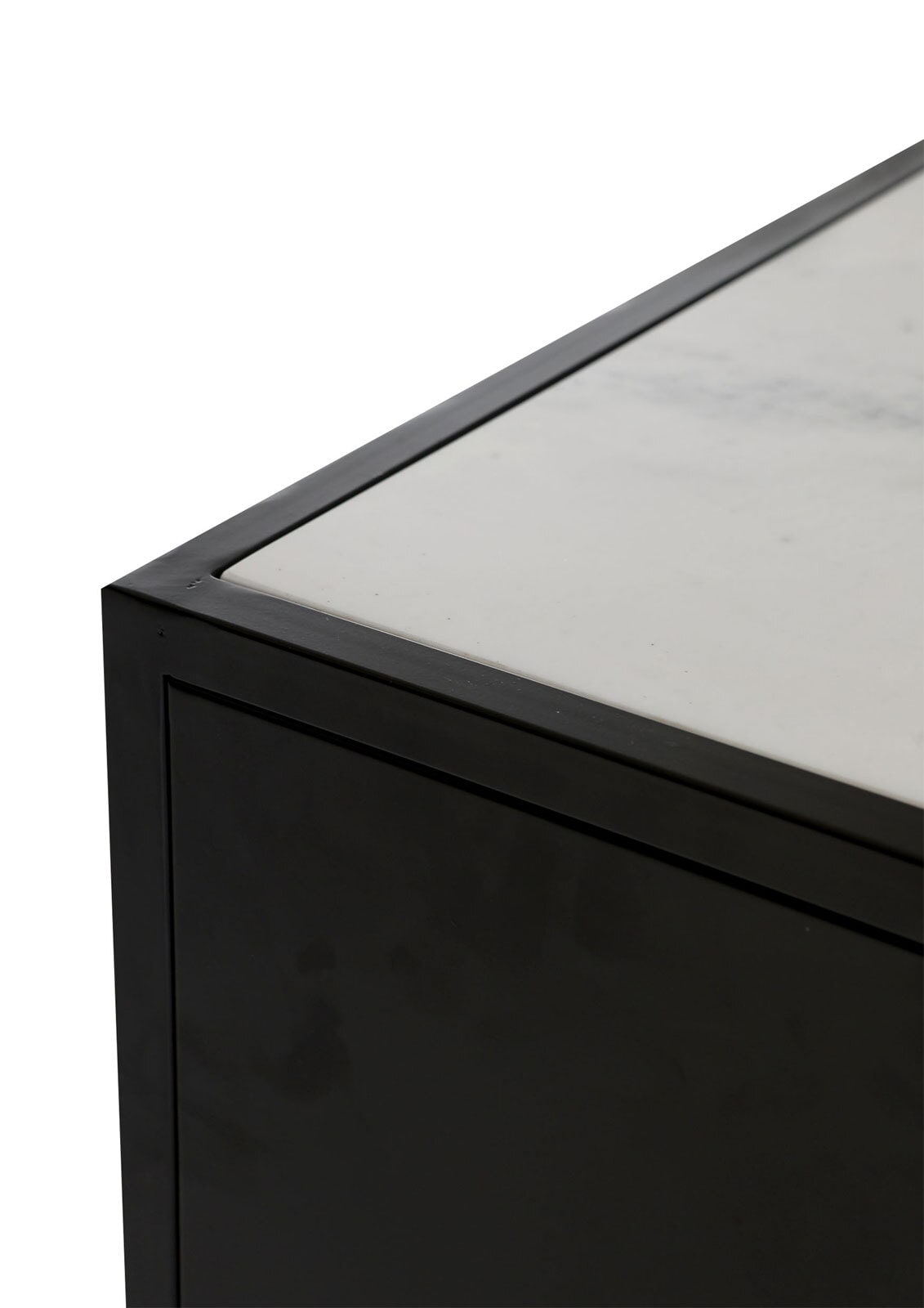 Kommode 48 x 69 cm Platte Marmor weiß/Türfront Strukturglas 
