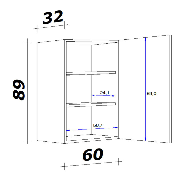 Küchen Oberschrank WITO 60 cm weiß