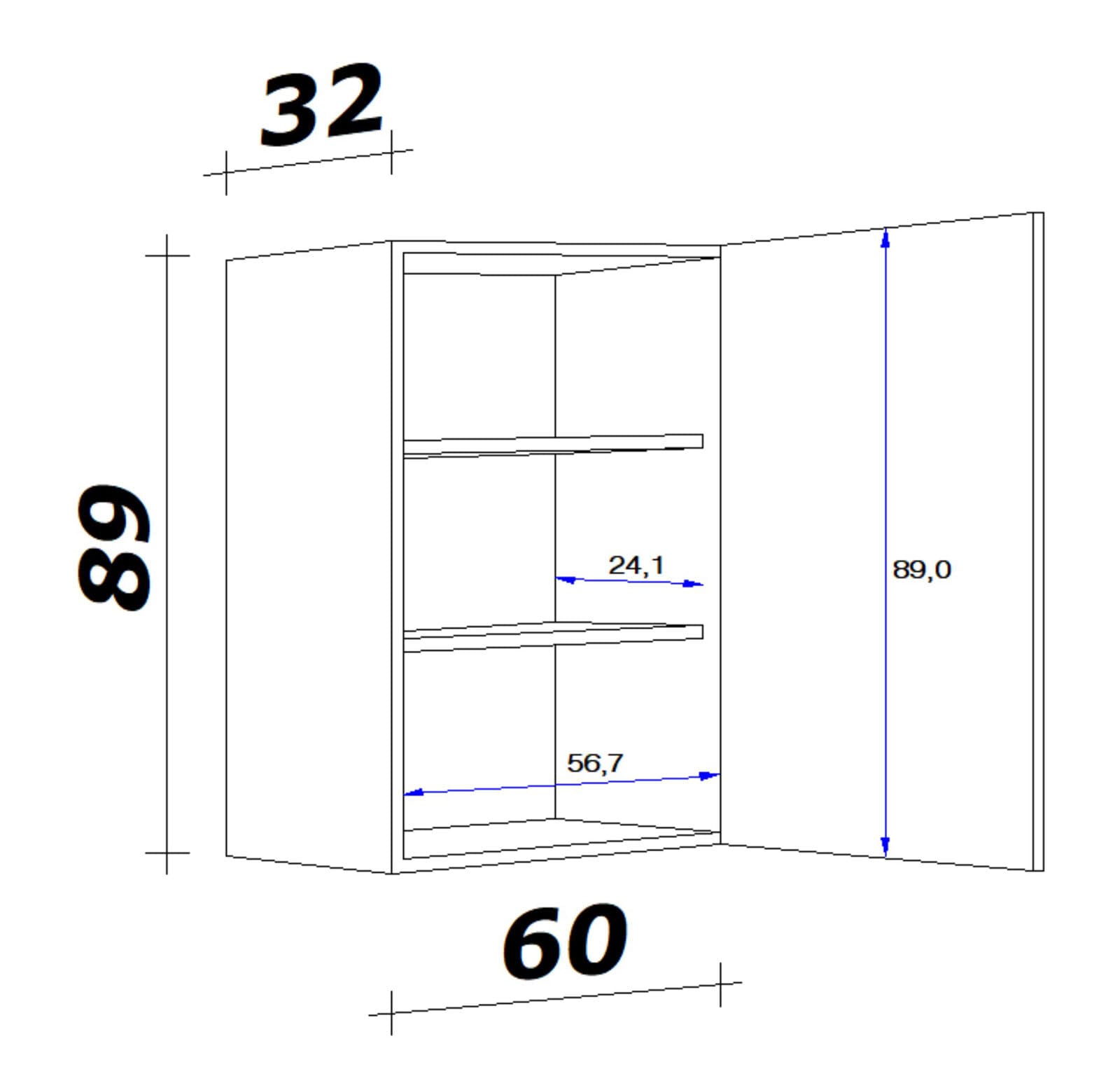 Küchen Oberschrank WITO 60 cm weiß