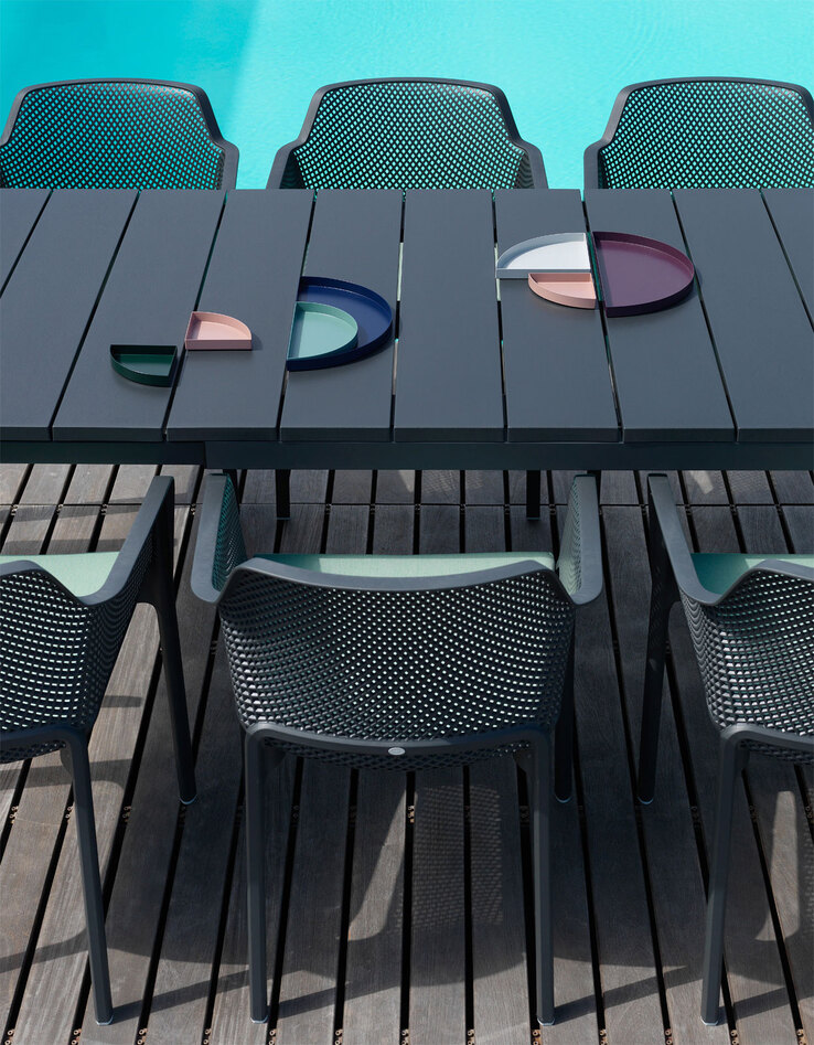 NARDI Stapelstuhl Garten NET AL 2er Set anthrazit