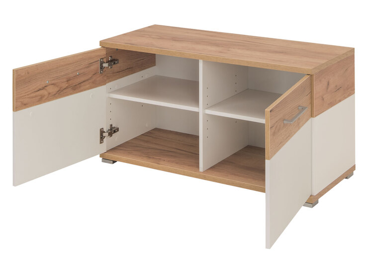 Schuhschrank THEO 96 x 51 cm Weiß/ Navarra Eiche NB