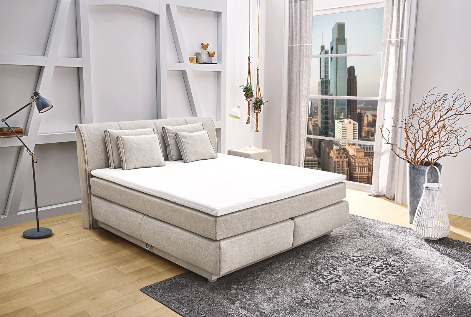 Boxspringbett TASSIA beige