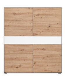 Highboard JOHN 120 x 120 cm Weiß/ Eiche Artisan Oak