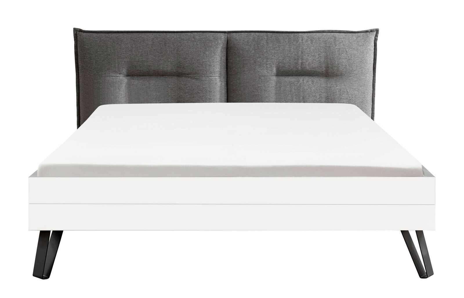 SCHÖNER WOHNEN-Kollektion Bett MISENA 180 x 200 cm grau/ Lack Bianco weiß matt