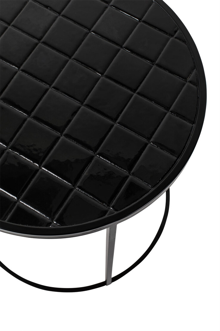 zuiver Beistelltisch GLAZED rund 40 cm Keramik schwarz