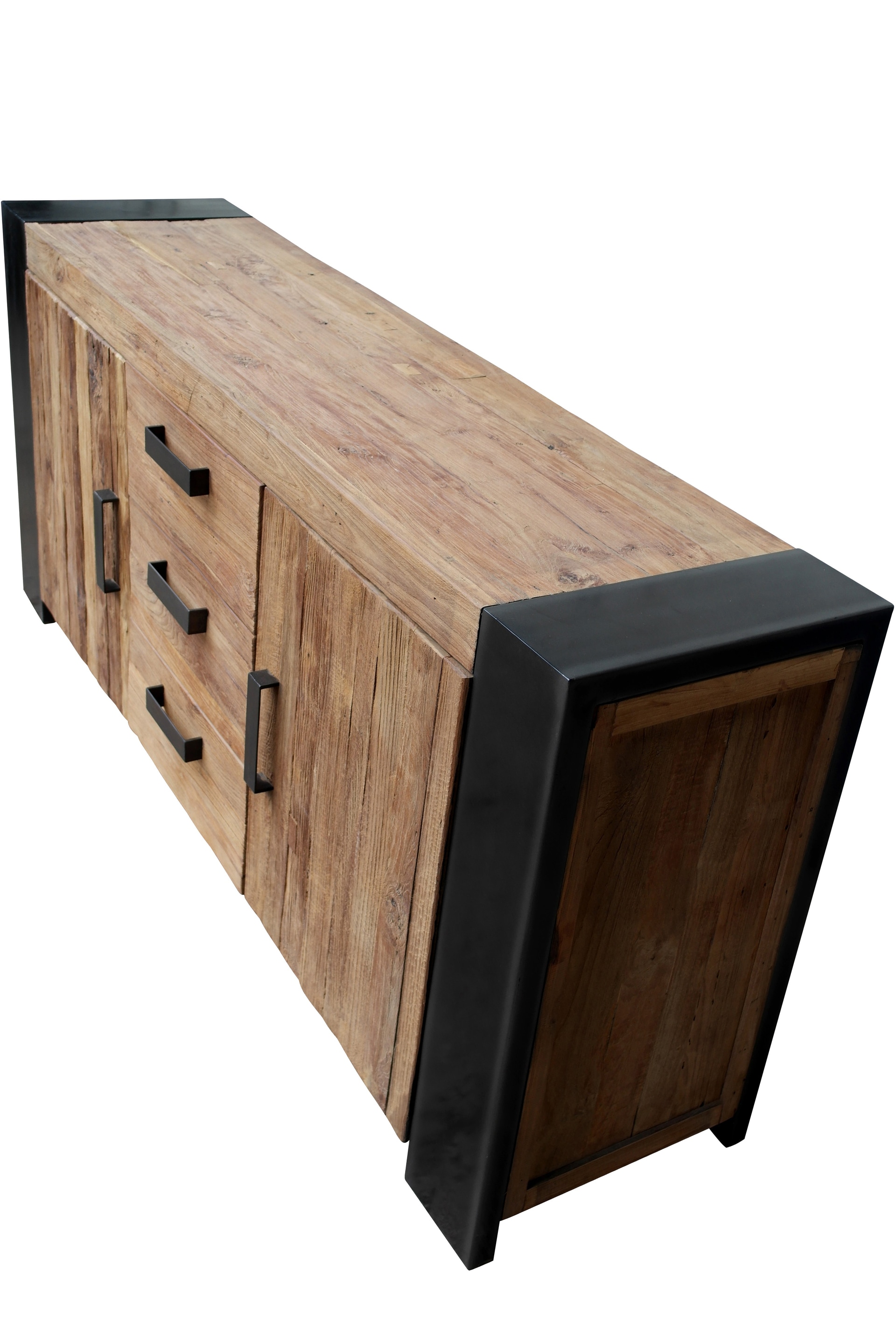 Sideboard 192 x 85 cm Teak mit Metall