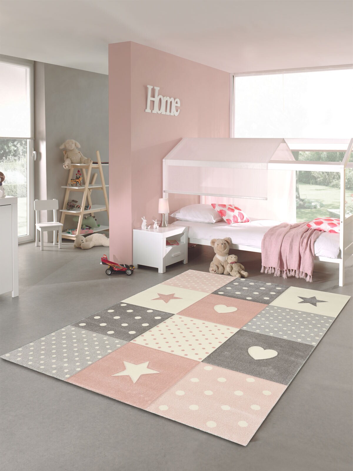 Kinderteppich KIDS STARS 120 x 170 cm rosa