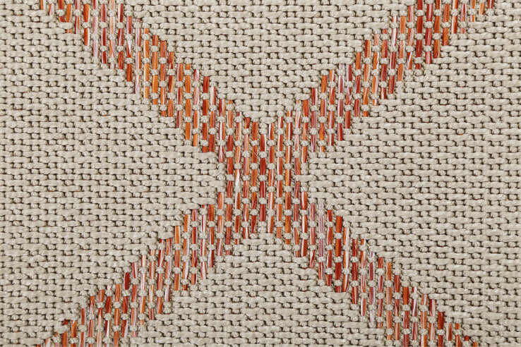 ESPRIT Outdoorteppich RHOMB 160 x 225 cm beige/rot