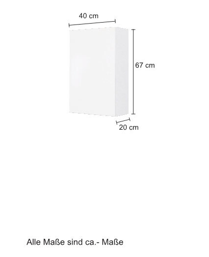 Hängeschrank BAABE 40 x 64 cm Weiß matt