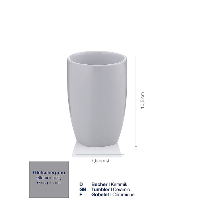 kela Zahnputzbecher LANDARO 10,5 cm Keramik gletschergrau