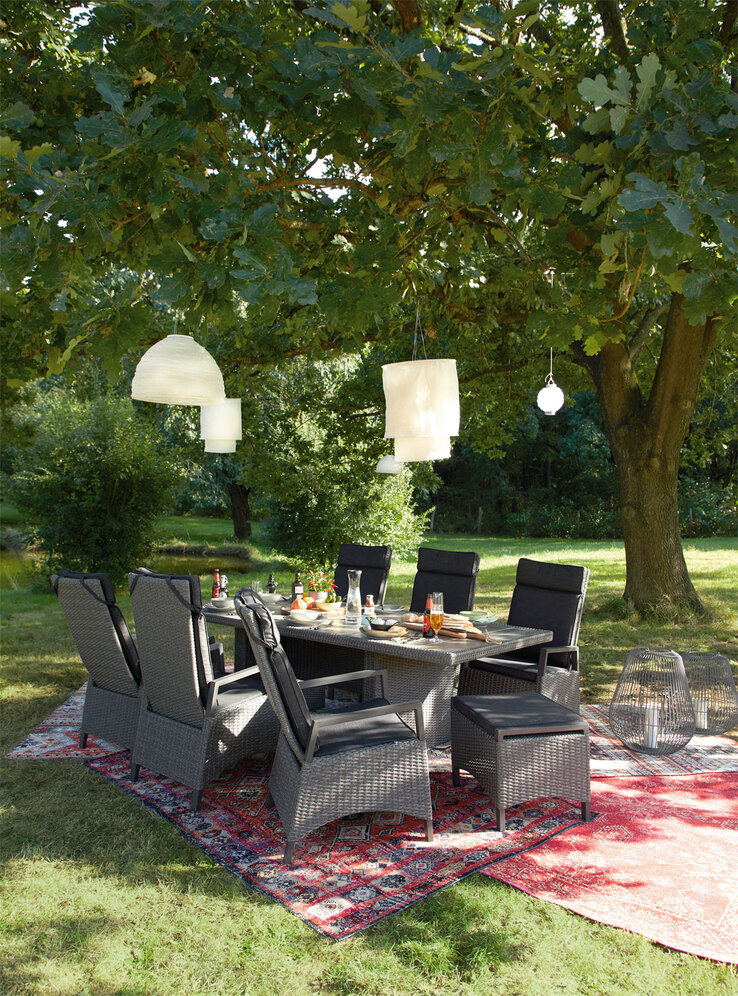 Garden FLAIR Positionsstuhl Garten LEA 2er Set graumix /anthrazit