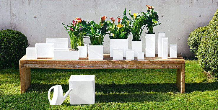 ASA Vase QUADRO 12 cm Keramik weiß