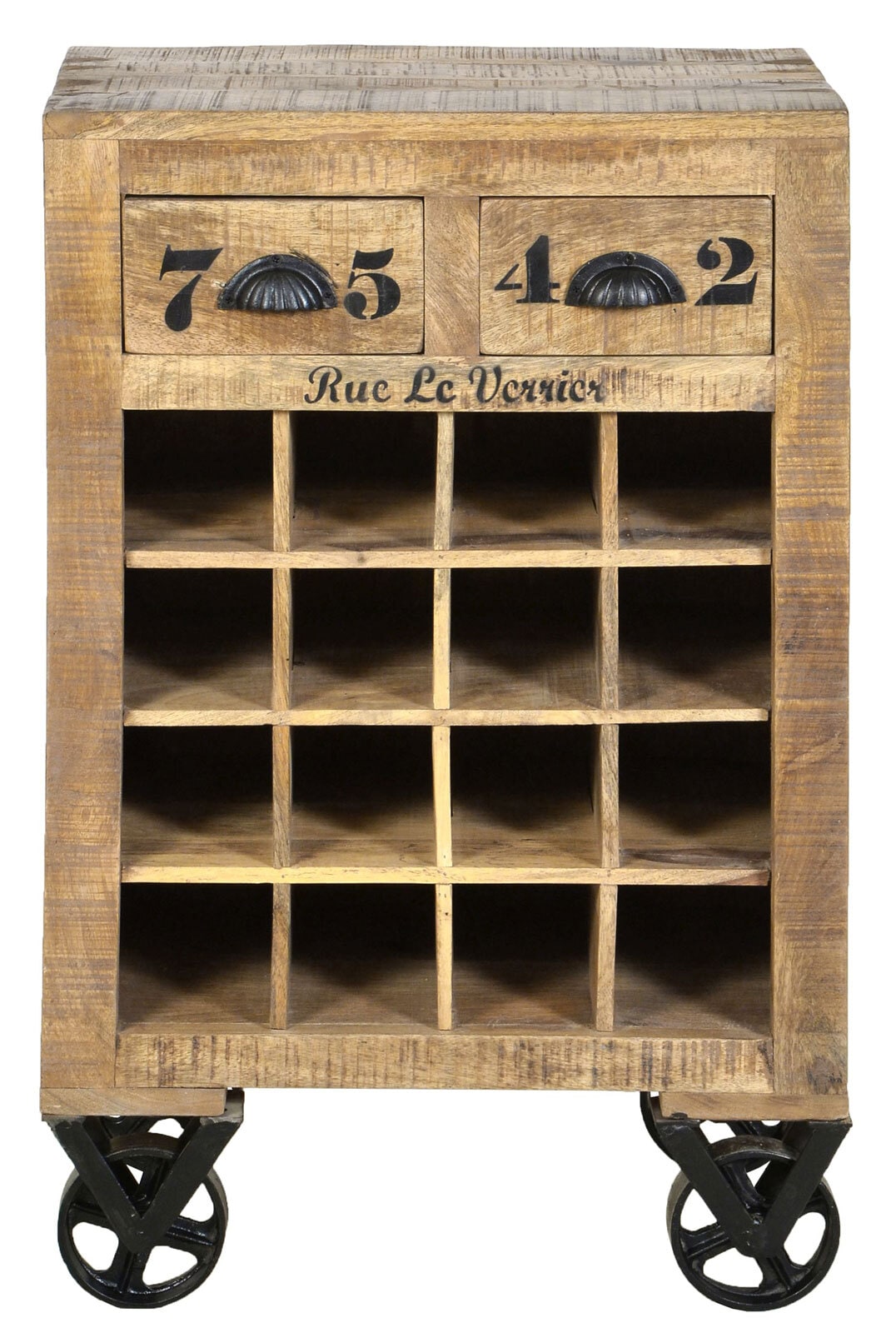 Wein-Kommode 55 x 85 cm Mangoholz massiv