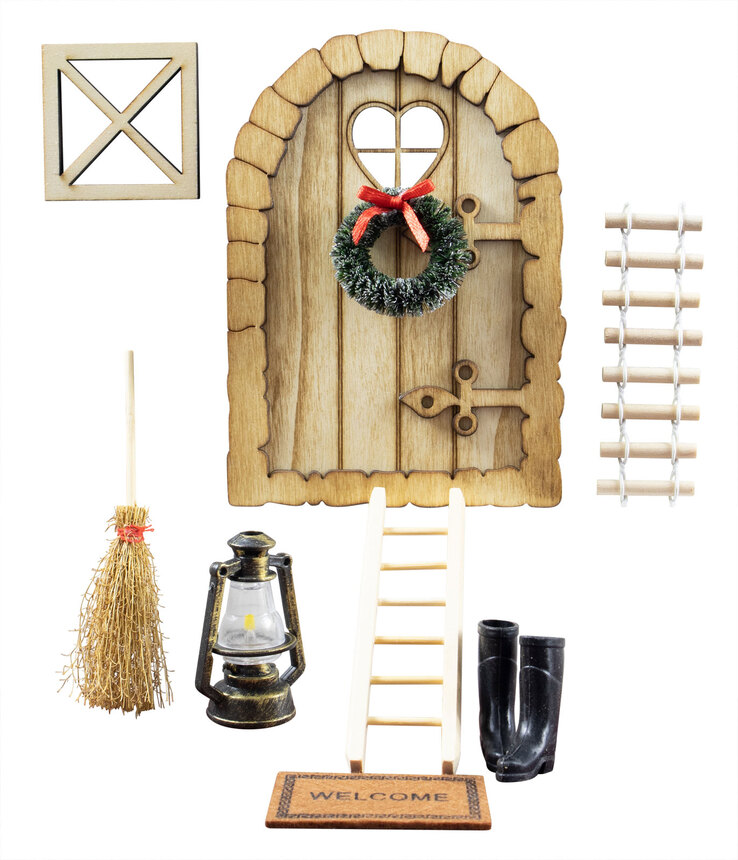 Weihnachten Deko Objekt Wichteltür 9-teilig