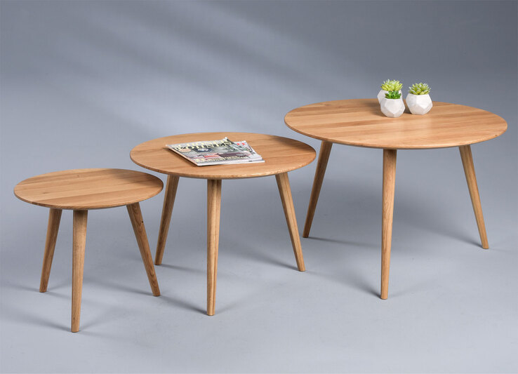 Couchtisch rund KILIAN 45 cm Wildeiche massiv