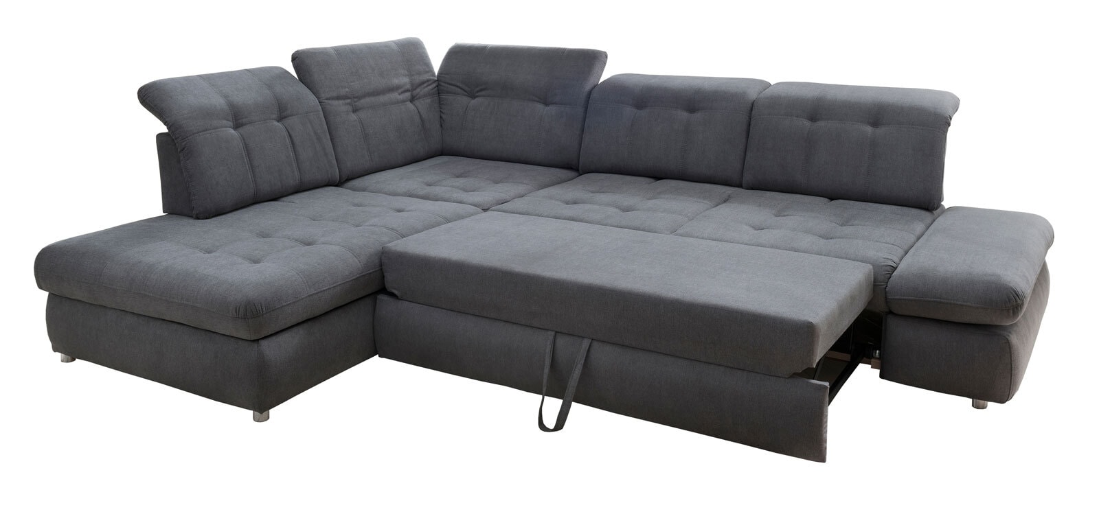 Ecksofa JUNA 229 x 296 cm aschgrau