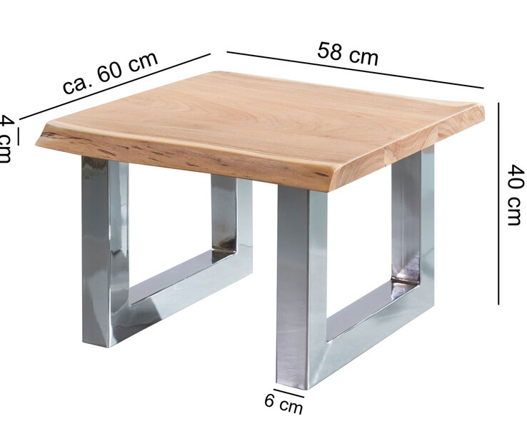 Couchtisch 60 x 58 cm braun