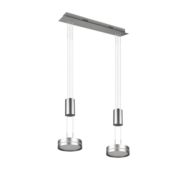 TRIO LED Balkenpendel FRANKLIN 2-flg nickelfarbig