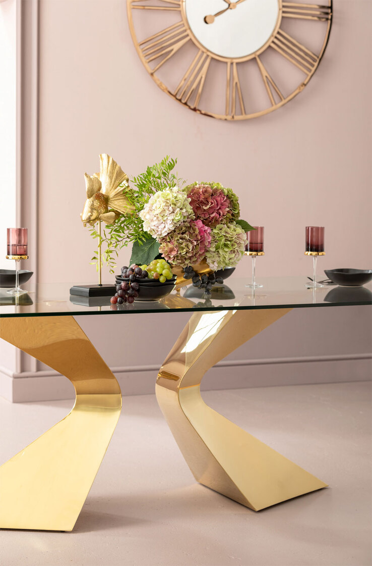 KARE DESIGN Esstisch GLORIA 100 x 200 cm goldfarbig