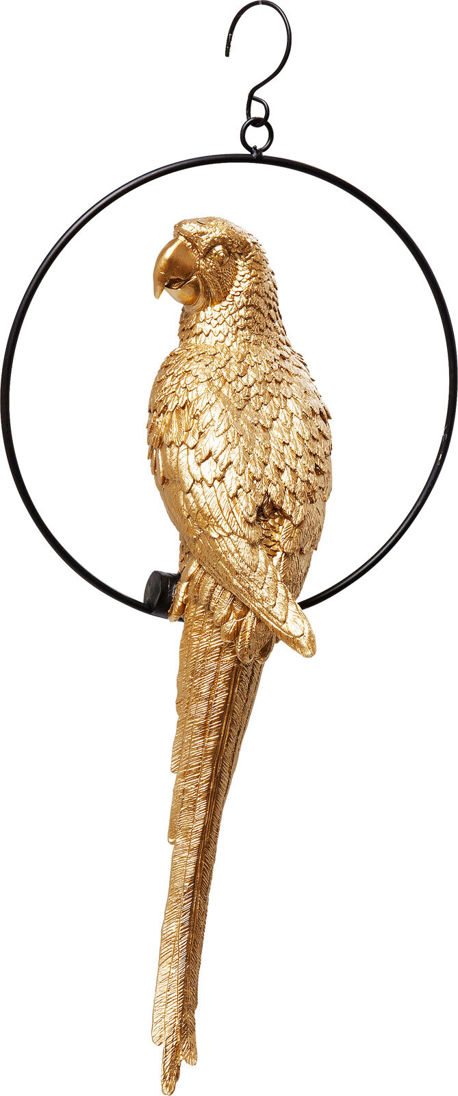 KARE DESIGN Dekofigur SWINNGING PARROT 88 cm Kunststoff goldfarbig