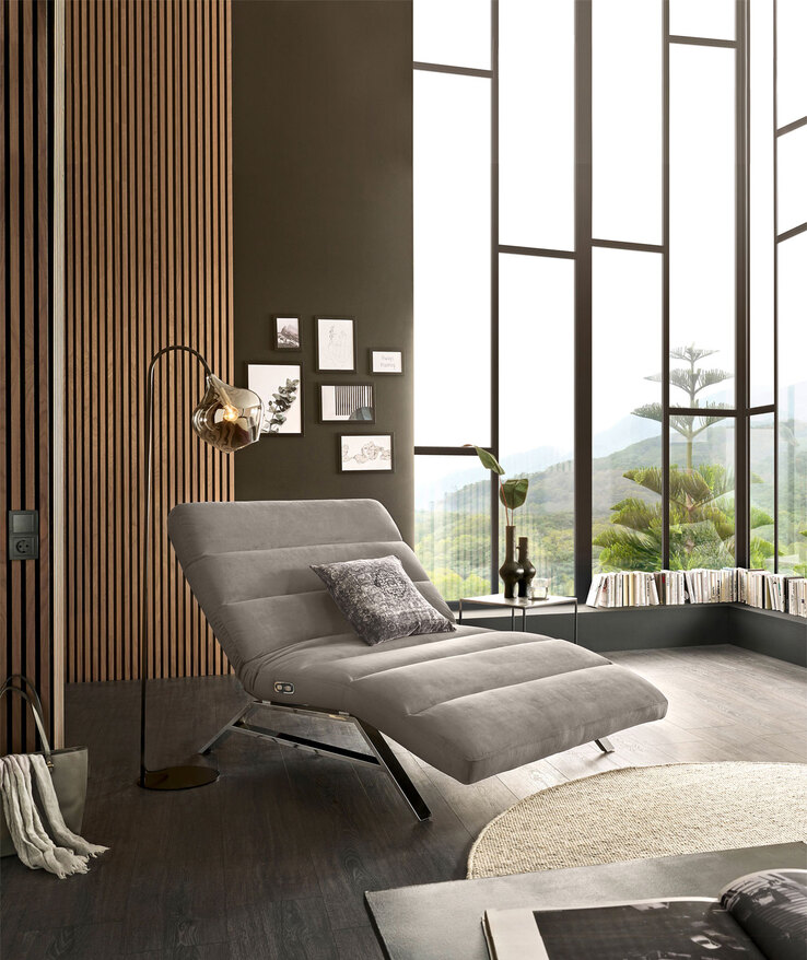 Ole Gunderson Relaxliege 158-198 x 120 cm Stoffbezug sandbeige