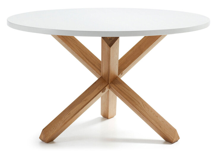 Kave Home Esstisch rund LOTUS 120 cm Buche NB /weiß NB