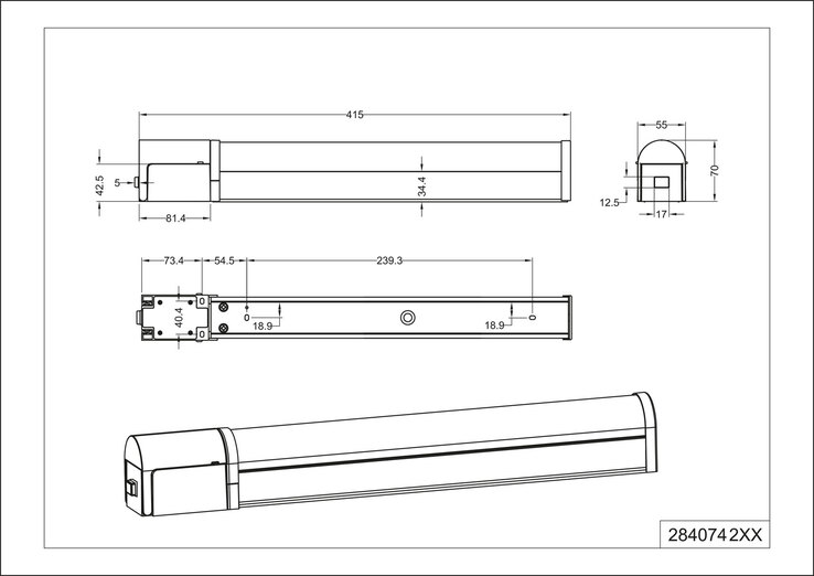 TRIO LED Spiegelleuchte PIERRE 41,5 cm chromfarbig