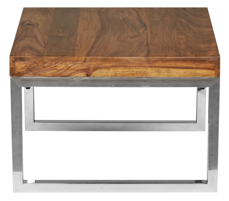 Beistelltisch GUNA 60 x 60 chromfarbig/ Sheesham