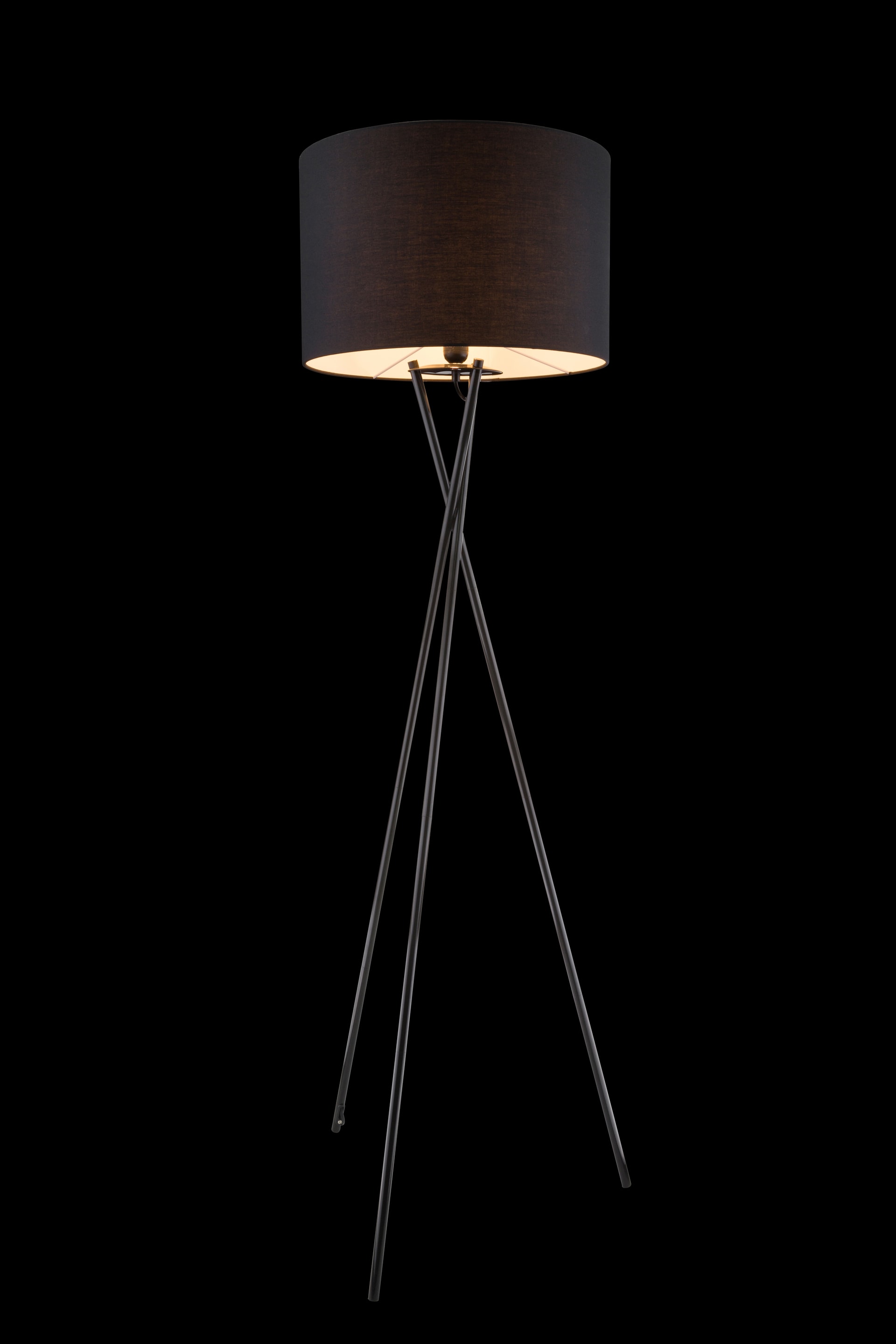 GLOBO Retrofit Tripod Stehlampe GUSTAV 160 cm schwarz