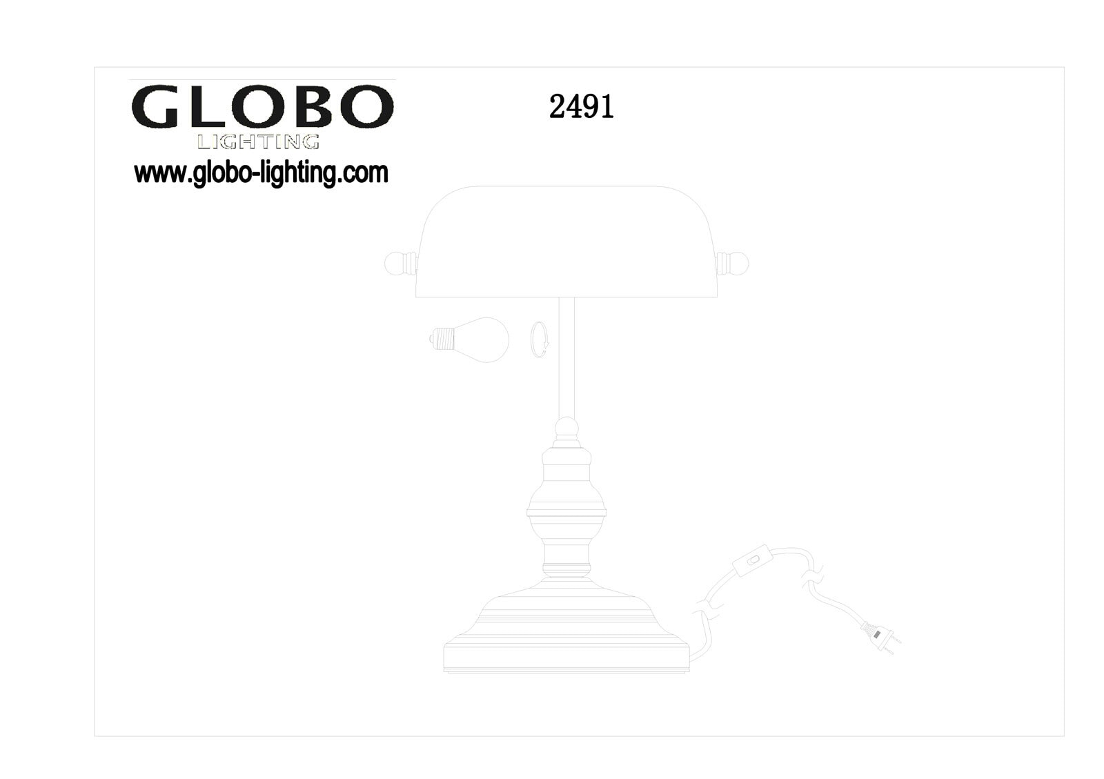 GLOBO Retrofit Tischlampe BANKERS messingfarbig /grün