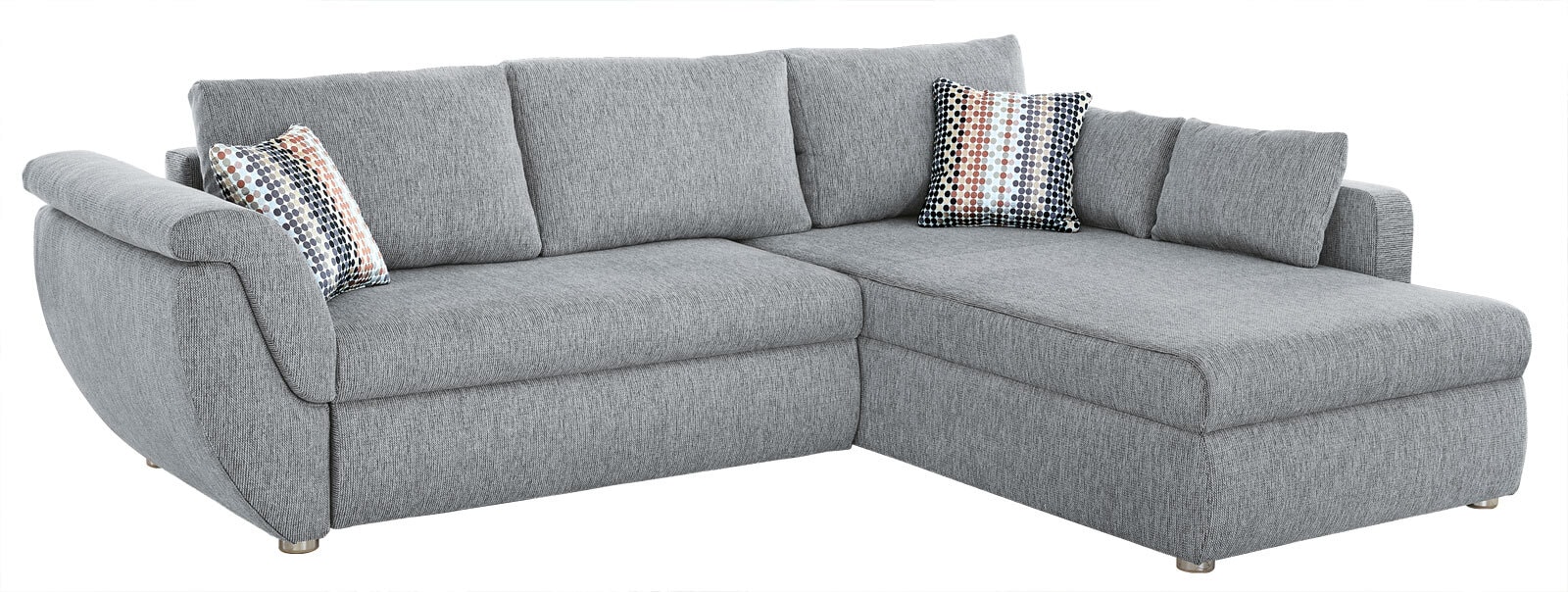 Ecksofa Stoffbezug Grau ca. 272 x 201 cm