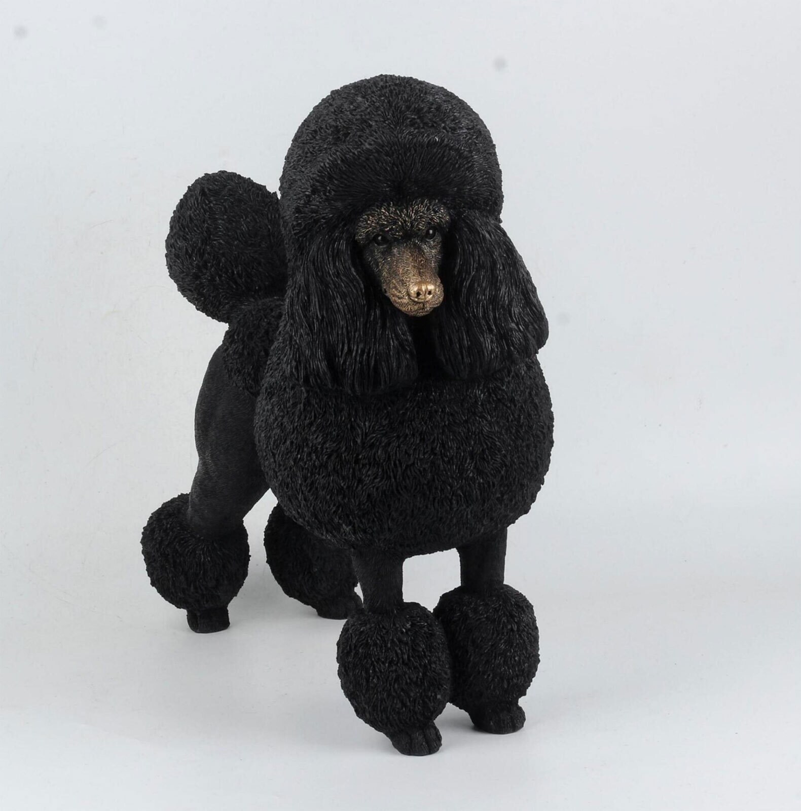 Dekofigur Hund PUDEL 47 cm schwarz