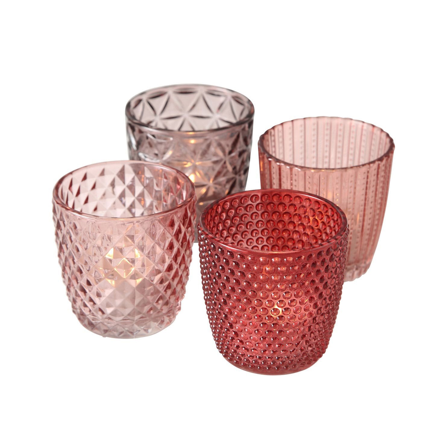 Windlicht Set MARILU 4-teilig rosa