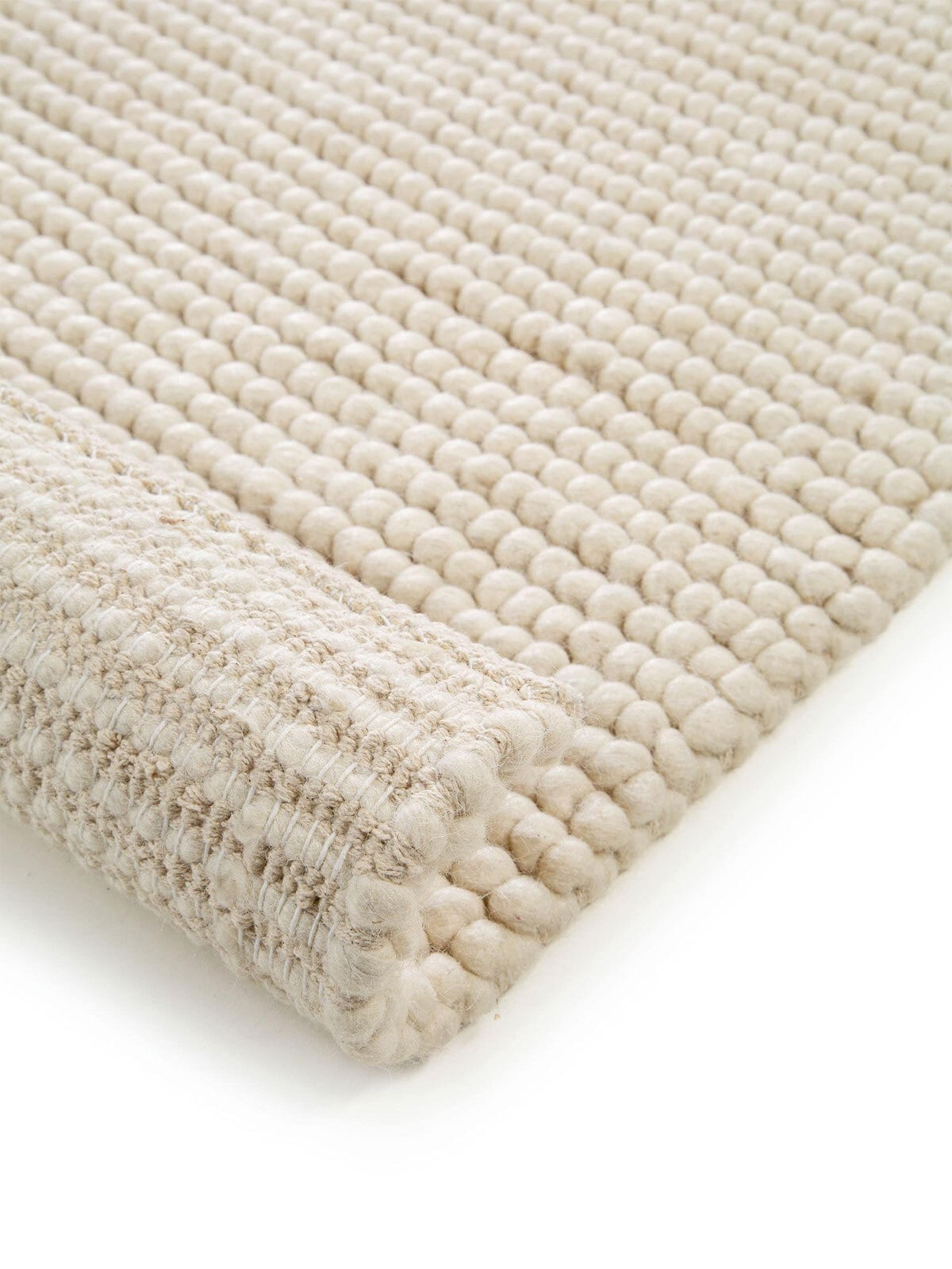 benuta pure Wollteppich BEADS 80 x 150 cm cream